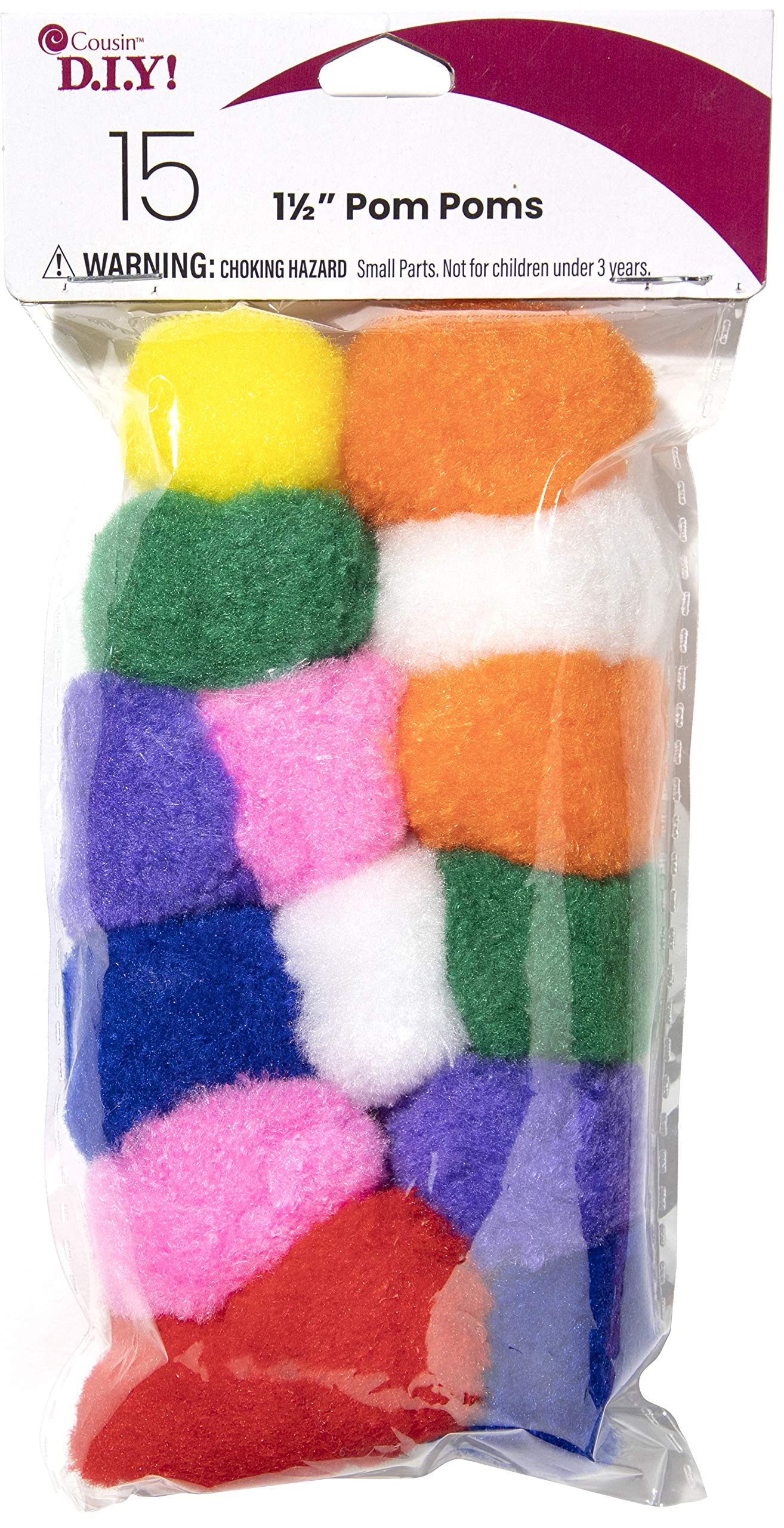 Cousin DIY Multicolor 1.5 inch Poms, 15 Pack : Amazon.ca: Home